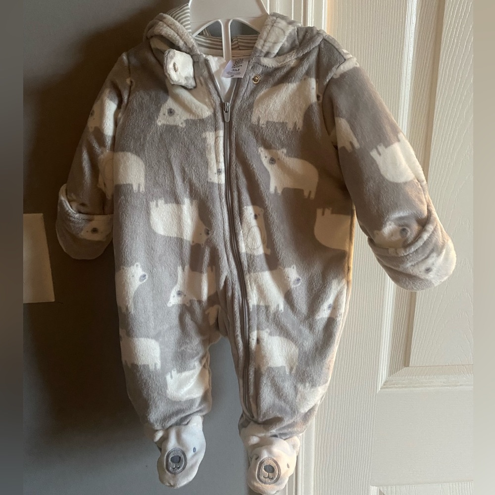 Gently used Carters fleece suit 3 months